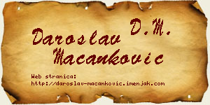 Daroslav Macanković vizit kartica